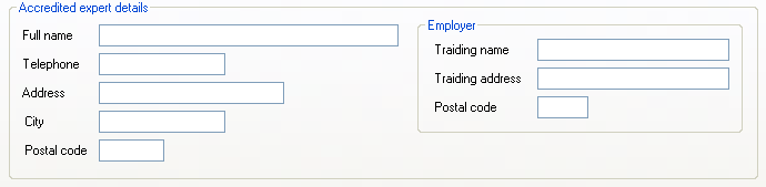 1. Accredited expert details and employer